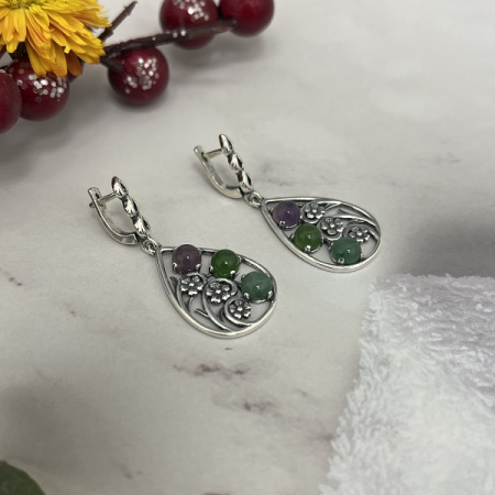 Серебряные серьги Карамель