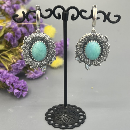 Серебряные серьги Фантазия  лайт
