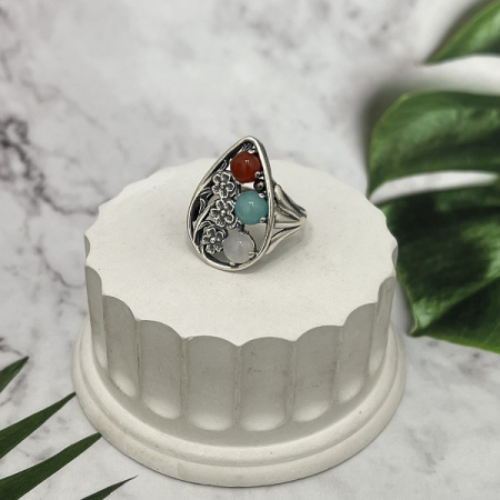 Серебряное кольцо  Карамель 