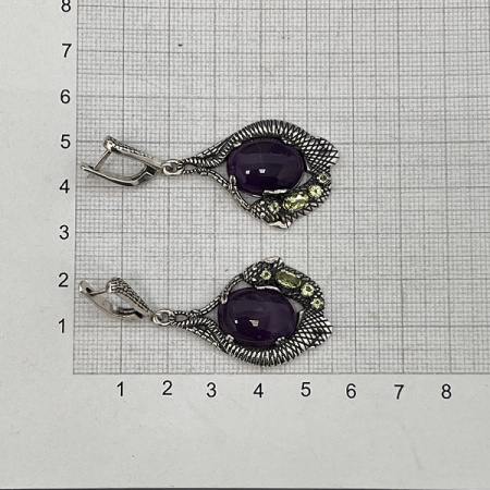 Серебряные серьги Ящерка