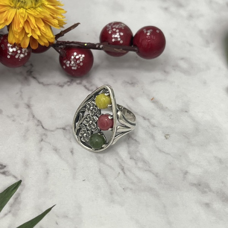 Серебряное кольцо  Карамель 