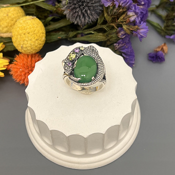Серебряное кольцо Ящерка 