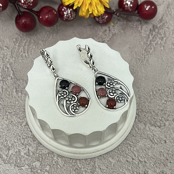 Серебряные серьги Карамель