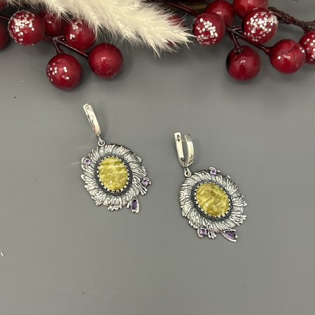 Серебряные серьги Фантазия  лайт