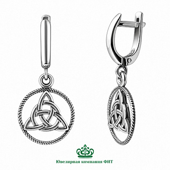 Серебряные серьги Лабиринт