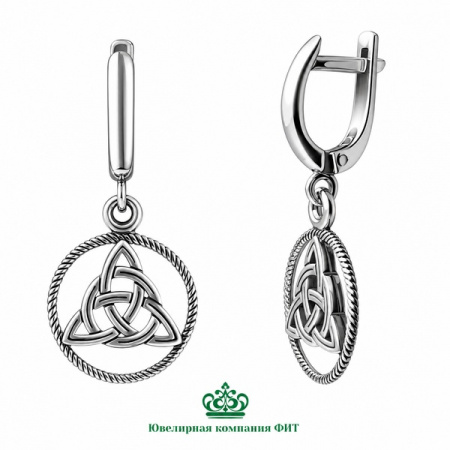 Серебряные серьги Лабиринт