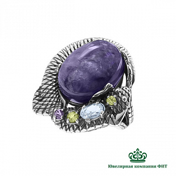 Серебряное кольцо Ящерка