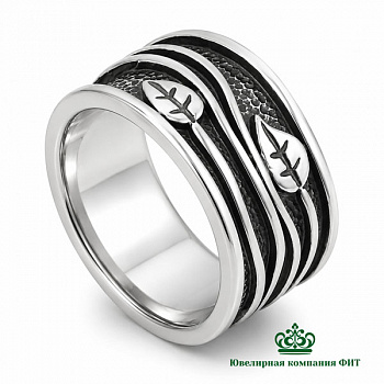 Серебряное кольцо Листики
