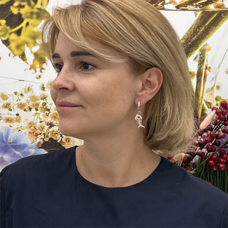 Серебряные серьги Фиша