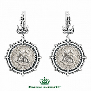 Серебряные серьги Калипсо