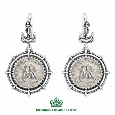 Серебряные серьги Калипсо