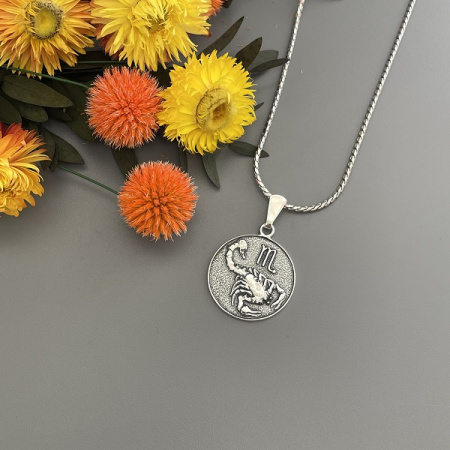 Серебряный кулон Знак зодиака Скорпион