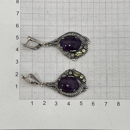 Серебряные серьги Ящерка