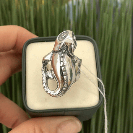 Серебряное кольцо Хамелеон