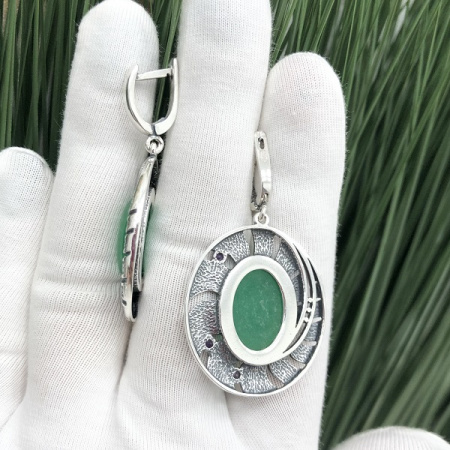 Серебряные серьги Галактика