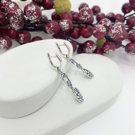 Серебряные серьги Полевые цветы
