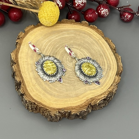 Серебряные серьги Фантазия  лайт