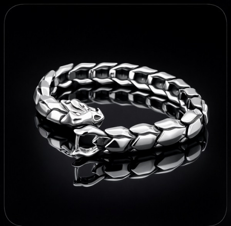Серебряный браслет Дракон XL