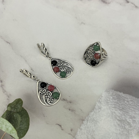 Серебряные серьги Карамель
