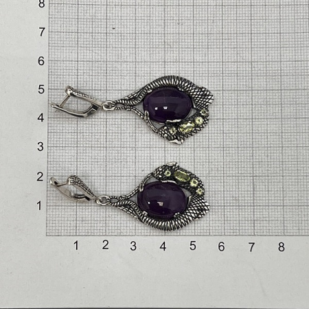 Серебряные серьги Ящерка