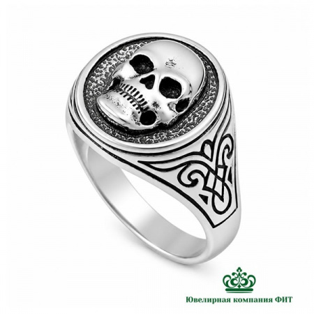 Серебряное кольцо Череп