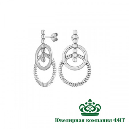 Серебряные серьги Круговорот