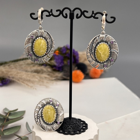 Серебряные серьги Галактика