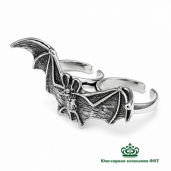 Серебряное кольцо Летучая мышь