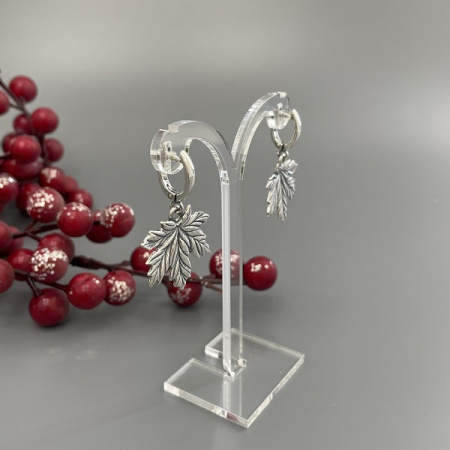 Серебряные серьги Клён