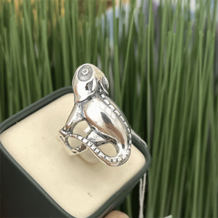 Серебряное кольцо Хамелеон